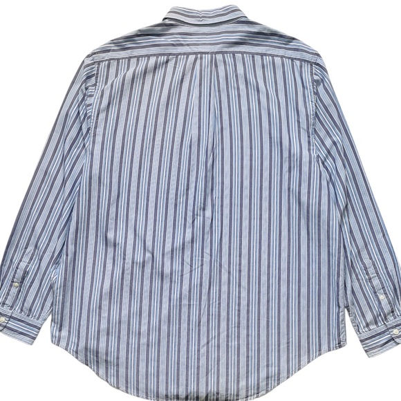RALPH LAUREN Mens XL Shirt Blue Striped Relaxed X Large Long Sleeve Button Up - Picture 2 of 8